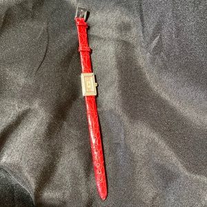 Gorgeous Red Marc Jacobs Genuine Diamond Crocodile Watch.